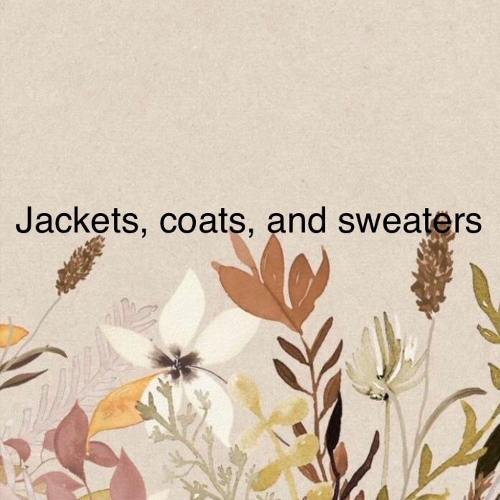 Jackets, coats, sweaters